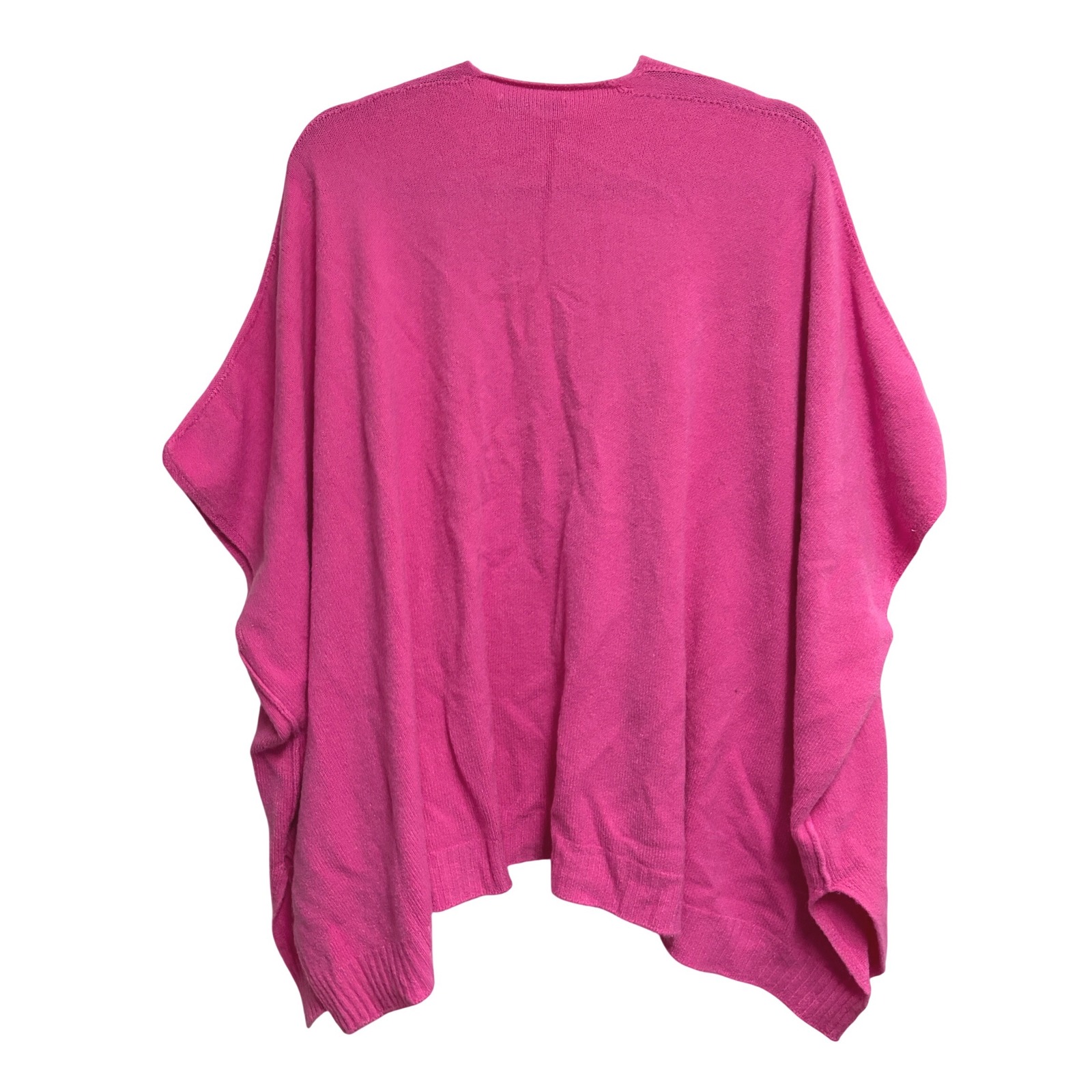 Jaki London V-Neck Hot Pink Poncho Sweater Pockets One Size — image 7 of 7